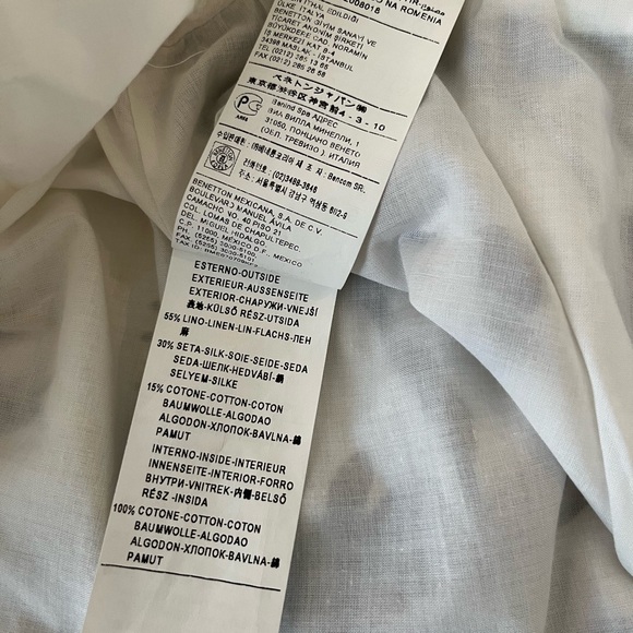 Never worn brand new Benetton strapless grey and white floral dress. Size S. - Picture 5 of 8